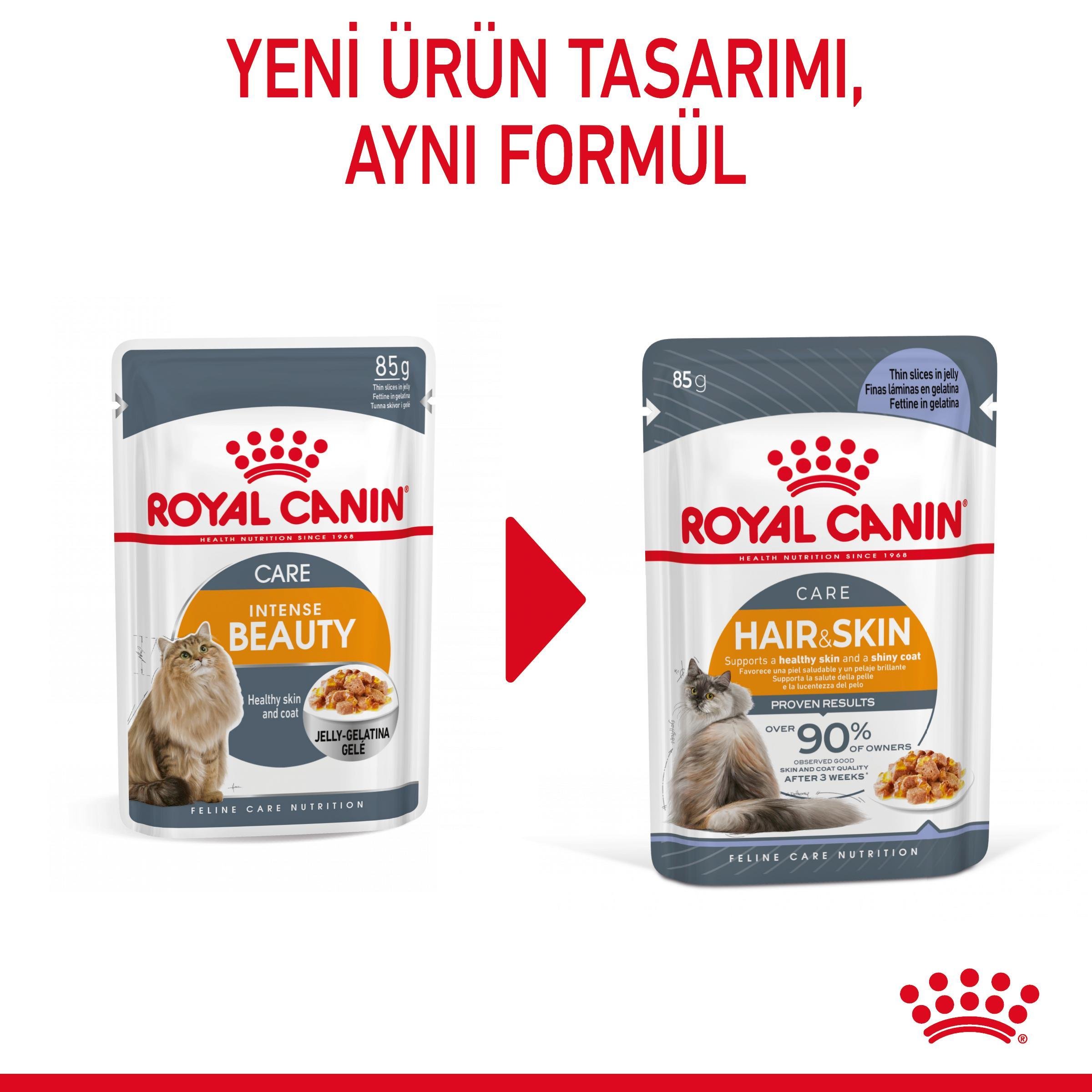 Royal Canin Hair&Skin Jelly Pouch Deri ve Tüy Sağlığı İçin Yetişkin Kedi Yaş Maması 85 Gr