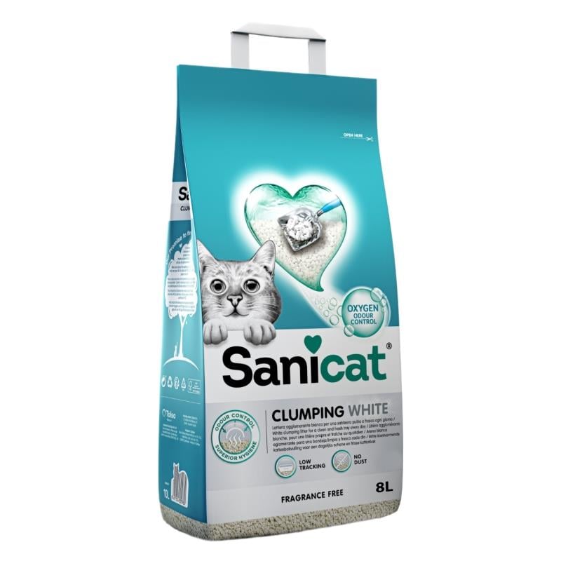 Sanicat Clumping White Kokusuz İnce Taneli Kedi Kumu 8 Lt