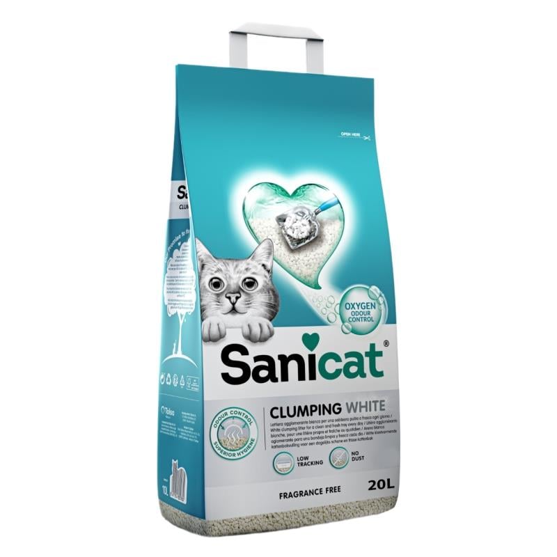 Sanicat Clumping White Kokusuz İnce Taneli Kedi Kumu 20 Lt