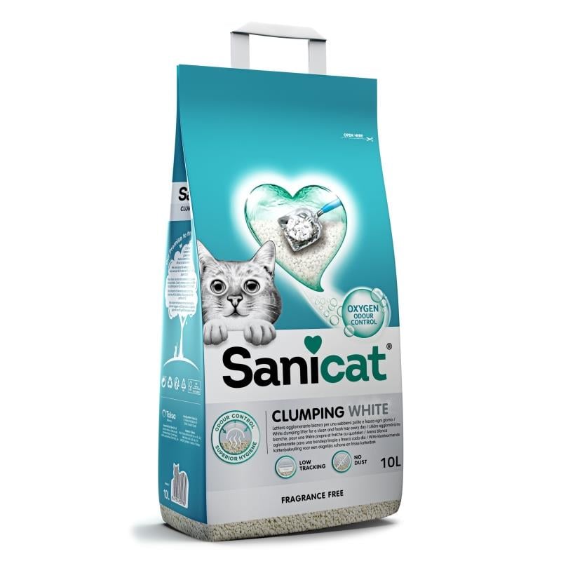 Sanicat Clumping White Kokusuz İnce Taneli Kedi Kumu 10 Lt