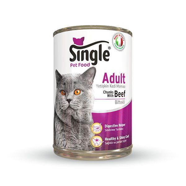 Single Biftekli Konserve Kedi Maması 415 Gr.