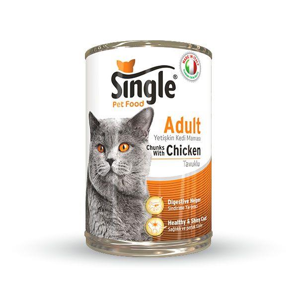Single Tavuklu Konserve Kedi Maması 415 Gr.