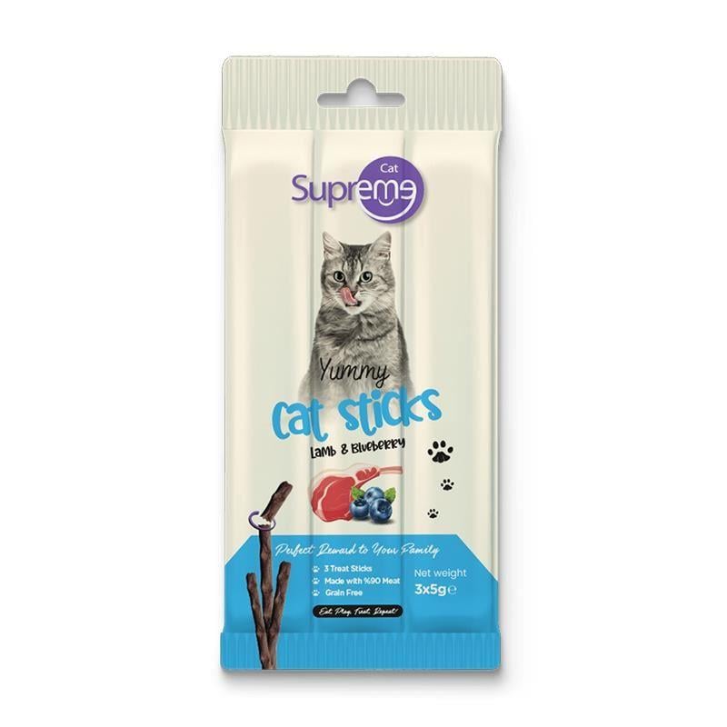 Supreme Cat Kuzu Etli ve Yaban Mersinli Kedi Ödül Çubuğu 3x5 Gr