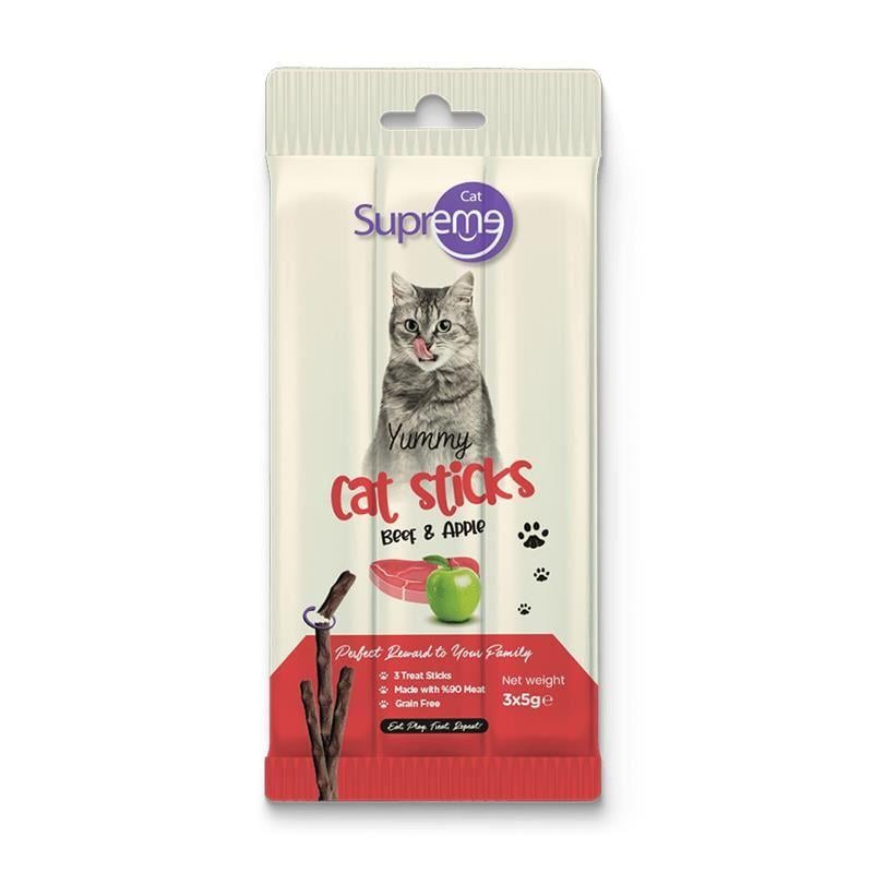 Supreme Cat Sığır Etli ve Elmalı Kedi Ödül Çubuğu 3x5 Gr