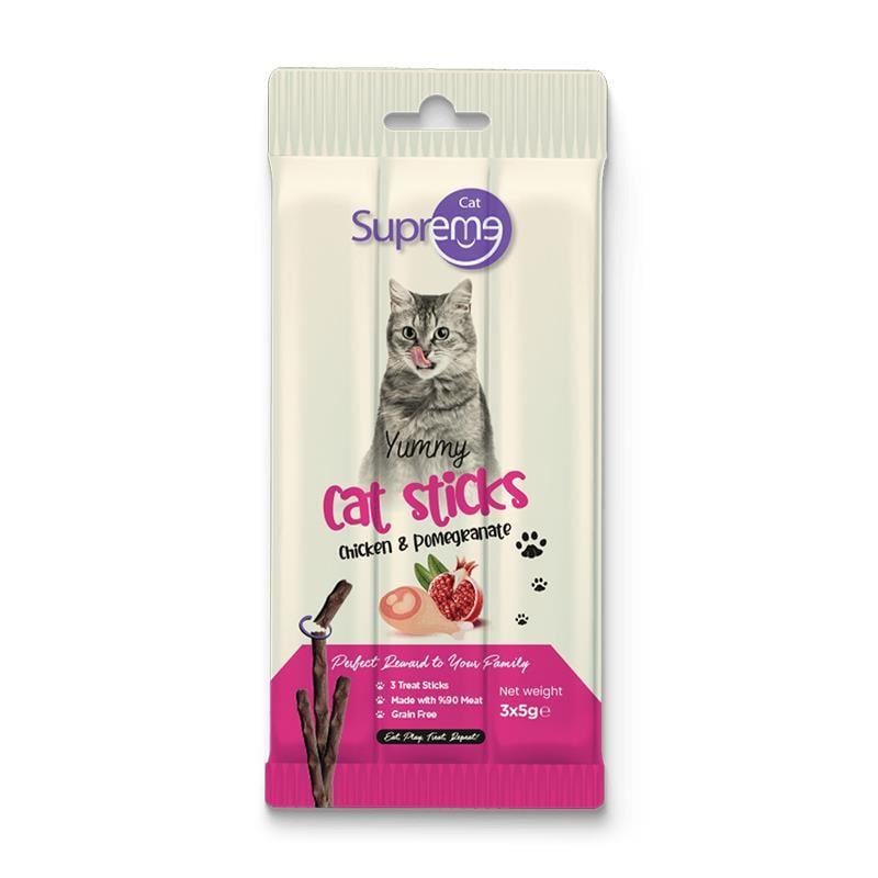 Supreme Cat Tavuk ve Narlı Kedi Ödül Çubuğu 3x5 Gr
