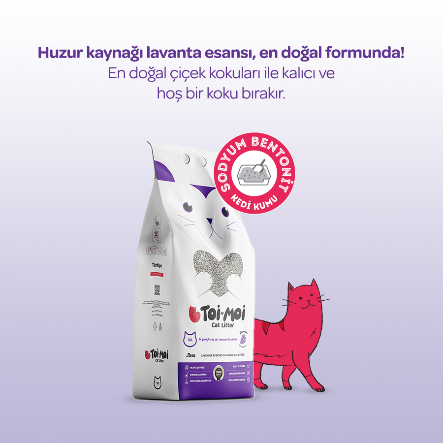 Toi Moi Flora Lavanta Sodyum Bentonit İnce Kedi Kumu 10 Lt