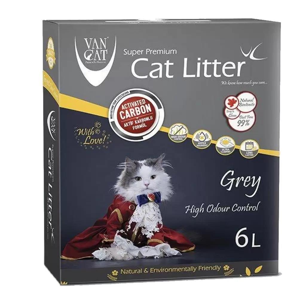 Vancat Aktif Karbonlu Premium Topaklanan İnce Kedi Kumu 6 Lt
