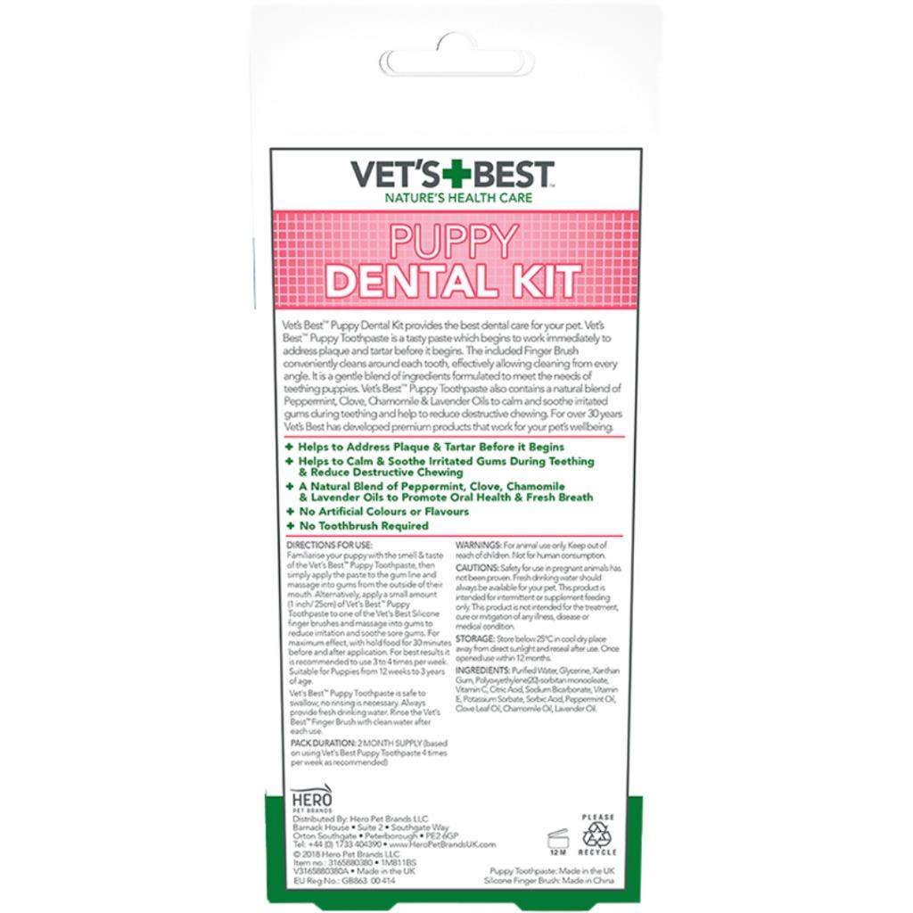 Vet's Best Yavru Köpek Diş ve Ağız Bakım Seti 5.5 Cm / 100 Gr