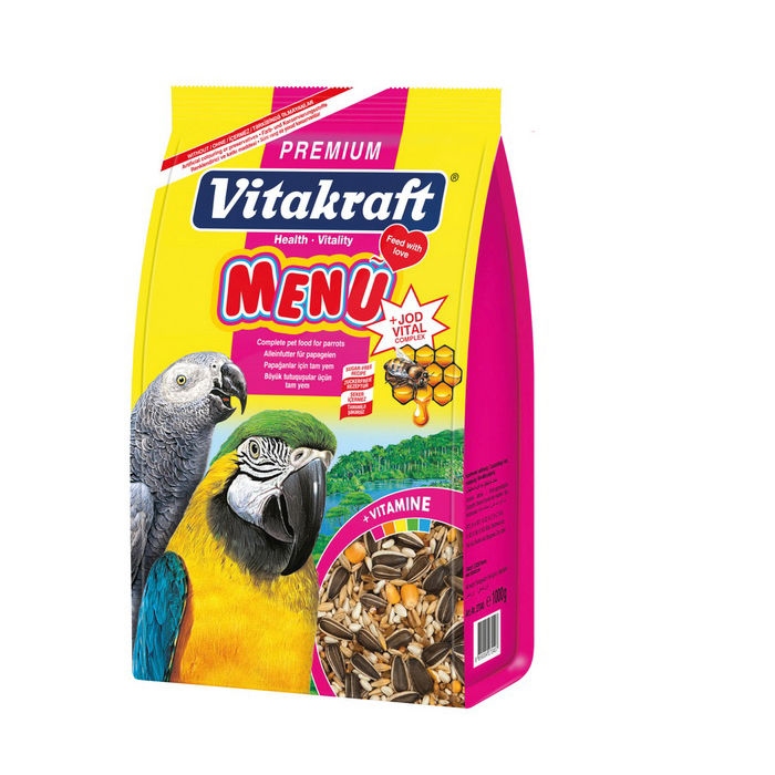 Vitakraft Papağan Menu Premium + Jodvital 1000 Gr 