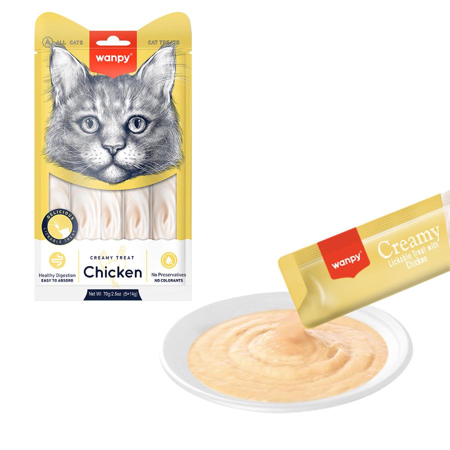 Wanpy Tavuklu Krema Likit Kedi Ödülü 5x14 Gr