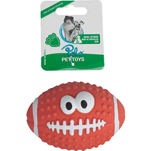Wonpet Latex Rugby Topu Köpek Oyuncak Kırmızı 10 Cm