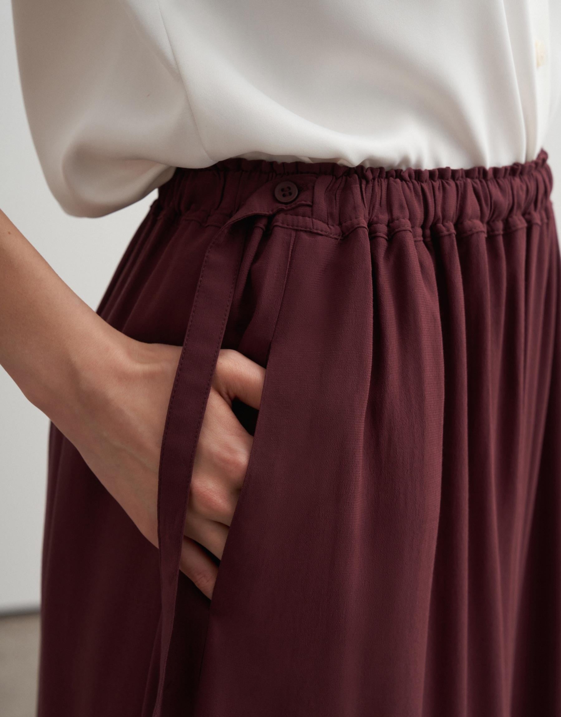 BELİ AYARLANABİLEN PANTOLON BORDO