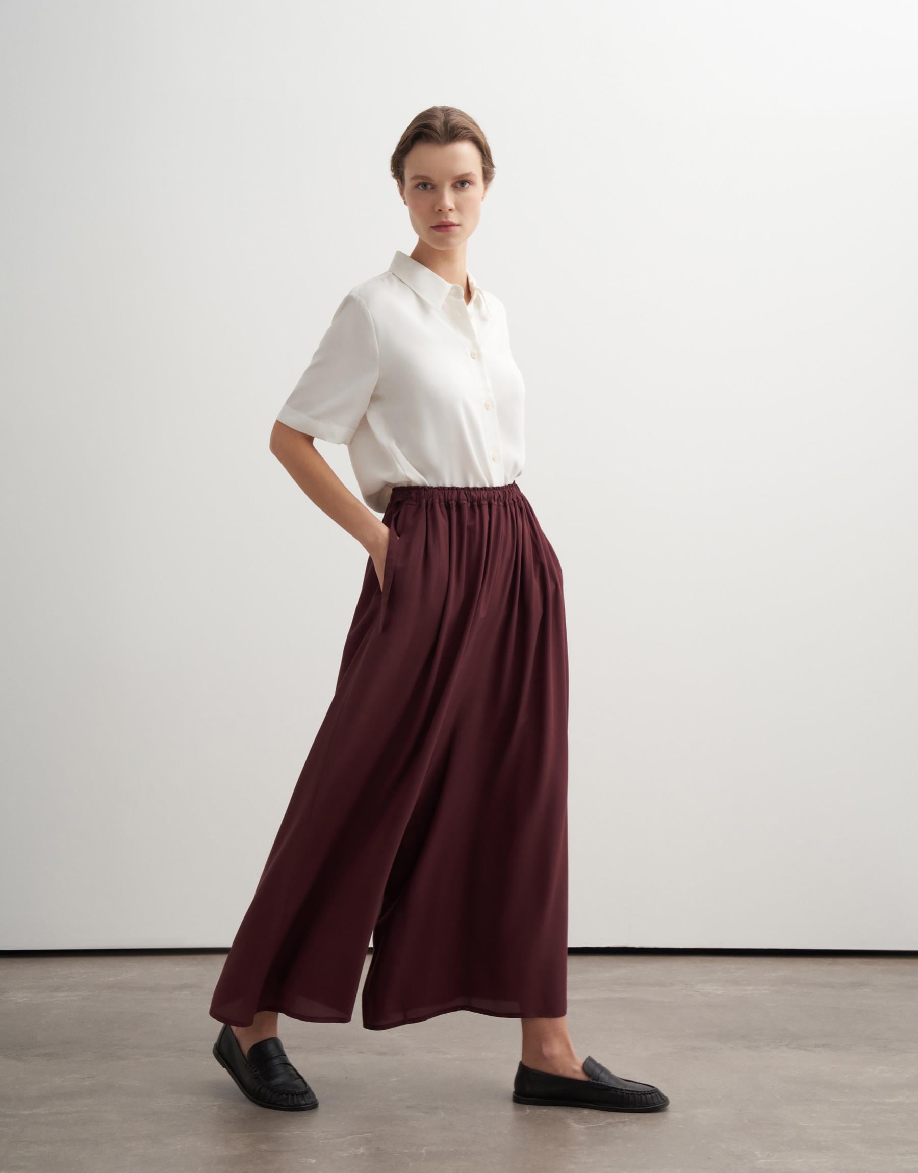 BELİ AYARLANABİLEN PANTOLON BORDO