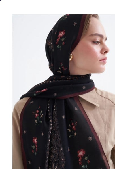BLACK VİNTAGE FLORAL Siyah