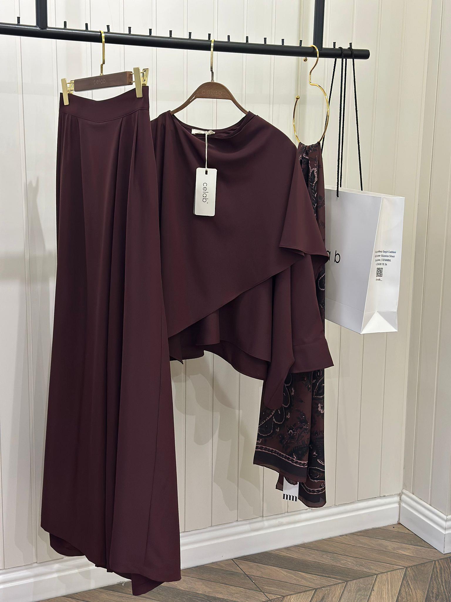PRADA PELERİN TAKIM BORDO