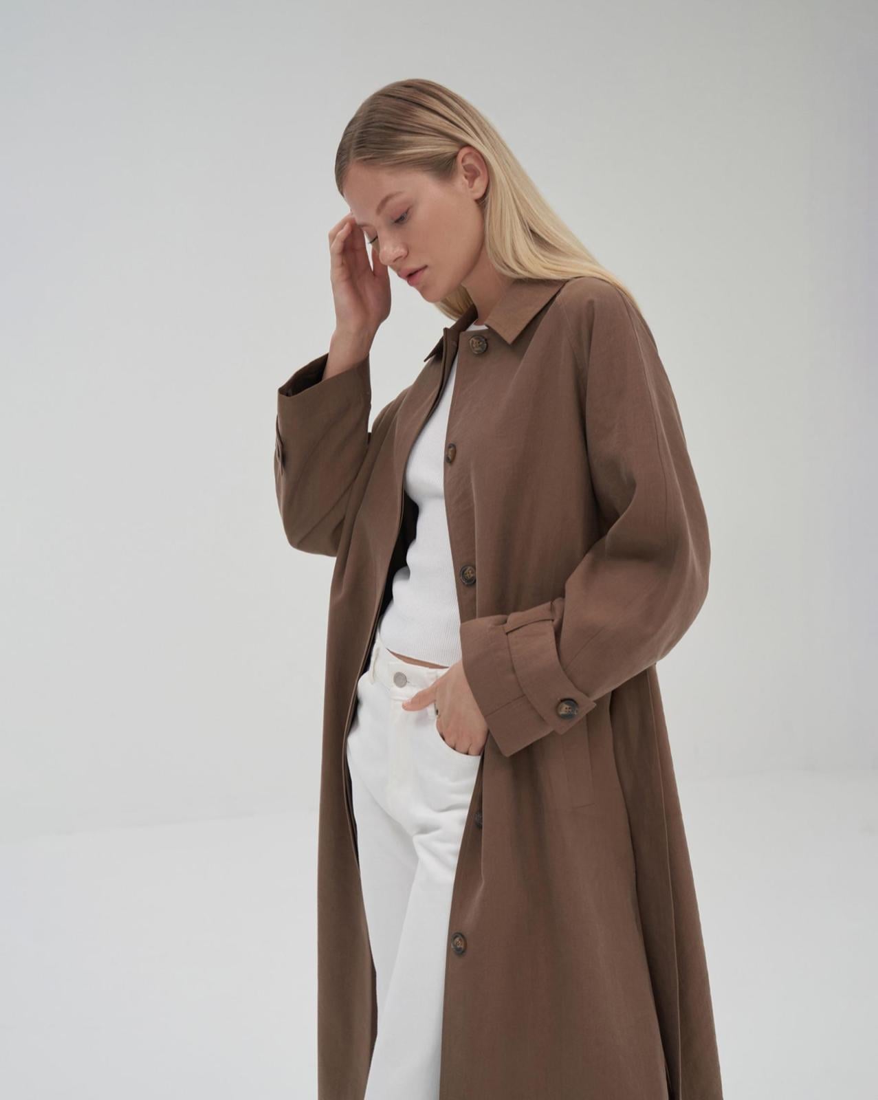 TENSEL TRENCHCOAT Kahverengi