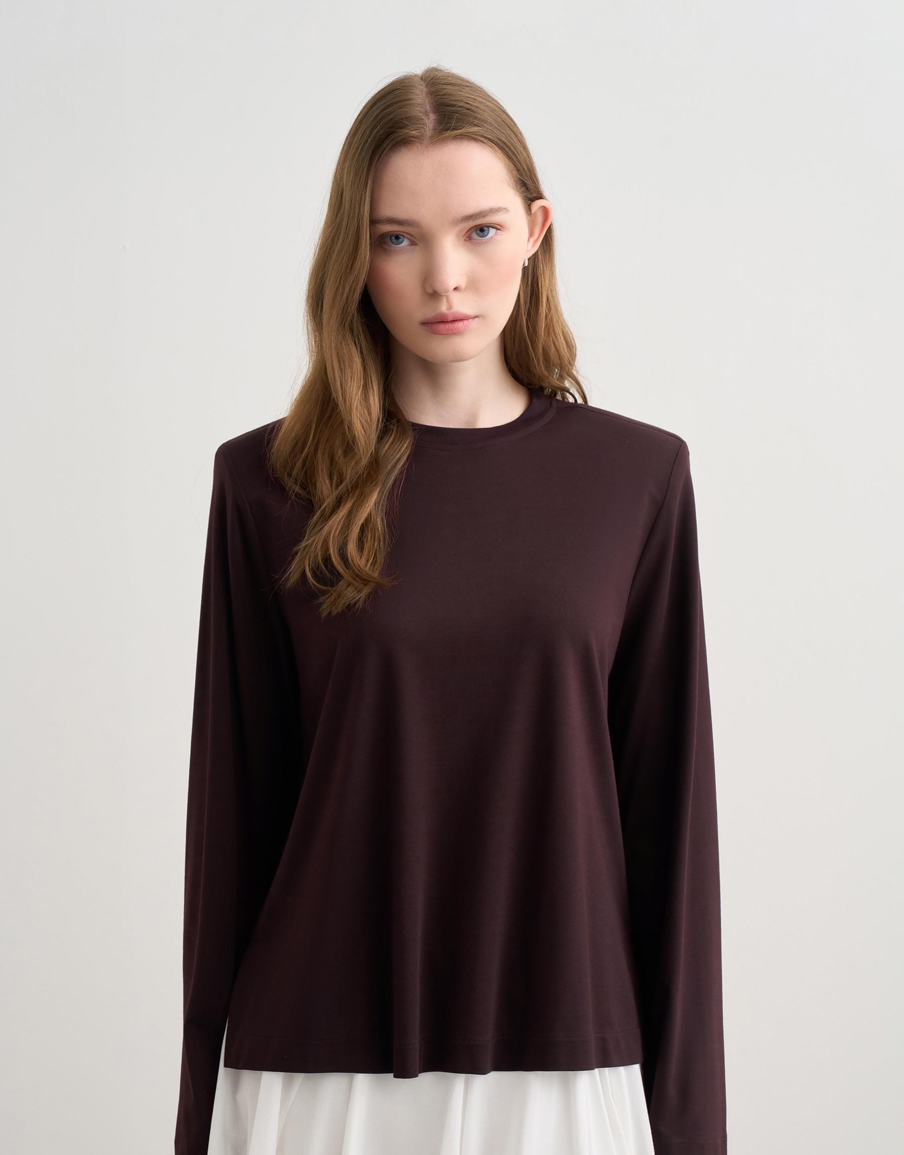 VATKALI DÖKÜMLÜ RAYON BLUZ MÜRDÜM