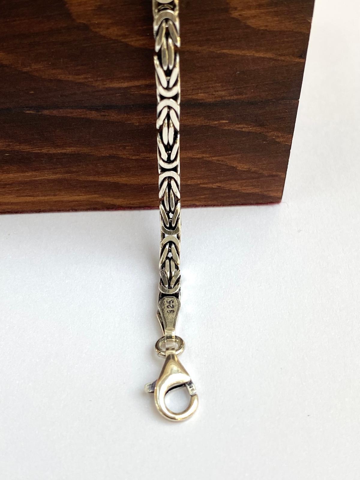 925 AYAR 2 MM KARE KIRAL MODEL ERKEK GÜMÜŞ BİLEKLİK