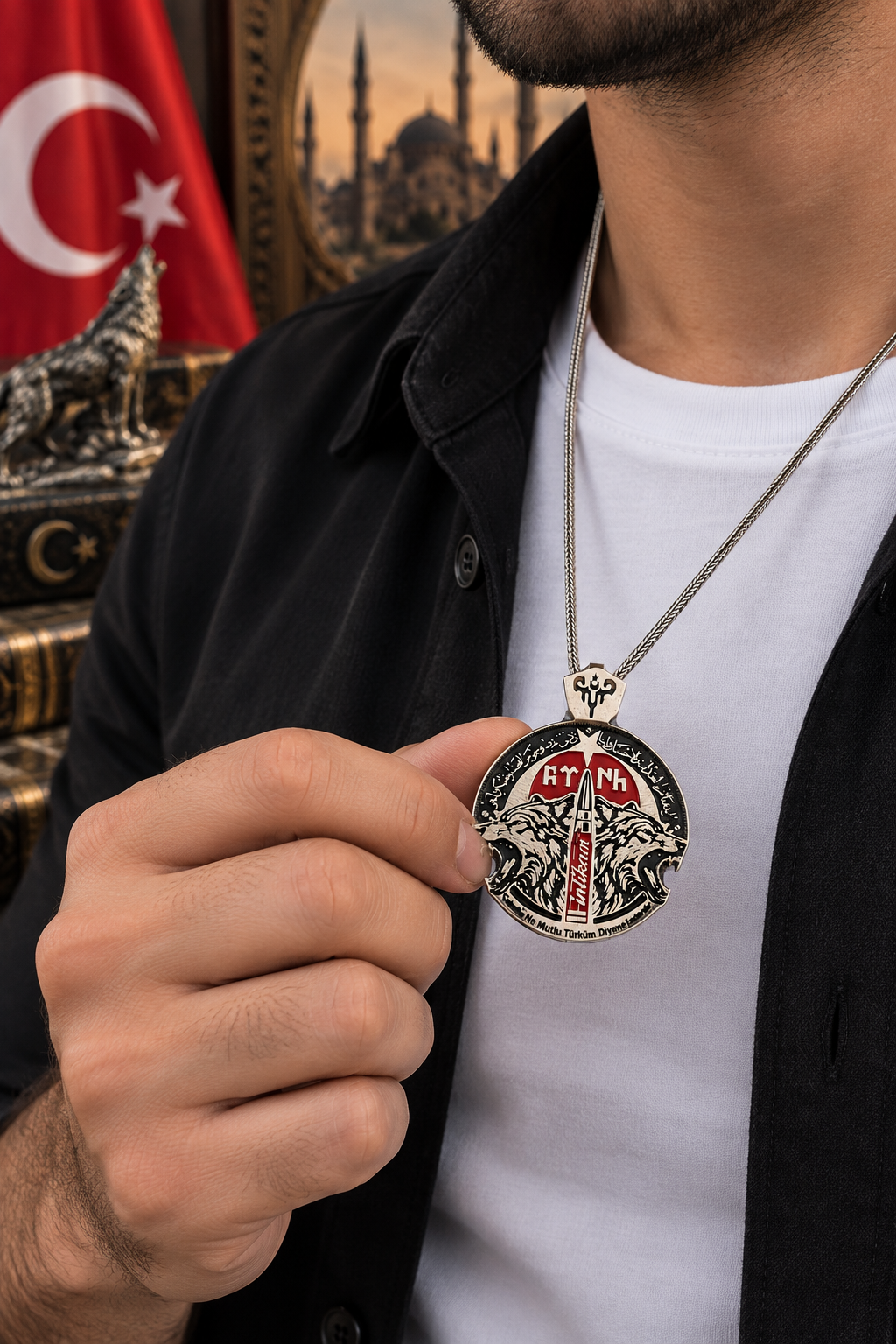 925 AYAR BOZKURT FİGÜRLÜ ERKEK GÜMÜŞ İNTİKAM YÜZÜĞÜ