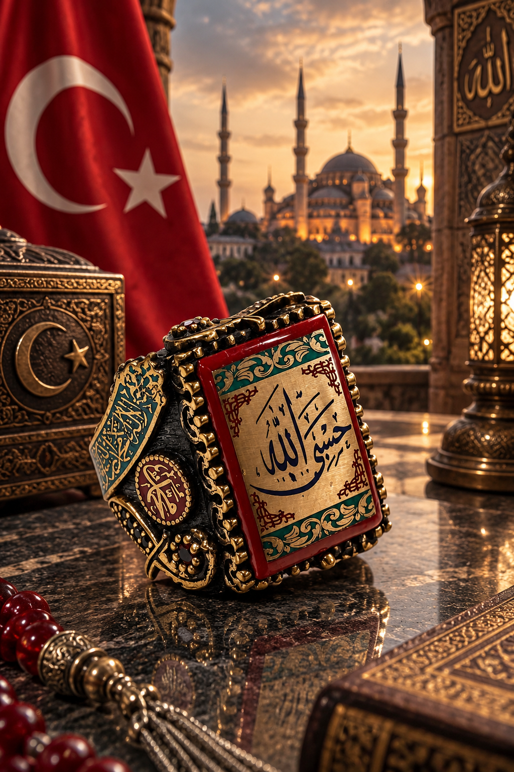 925 AYAR HASBİYALLAH  ( Allah Bana Yeter ) YAZILI ERKEK GÜMÜŞ YÜZÜK