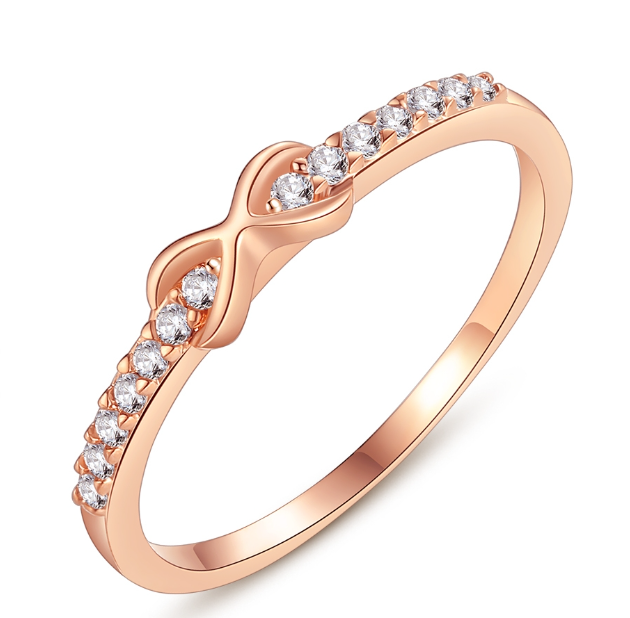 925 AYAR ROSE GOLD KAPLAMA SIRA ZİRKON TAŞLI SONSUZLUK GÜMÜŞ YÜZÜK