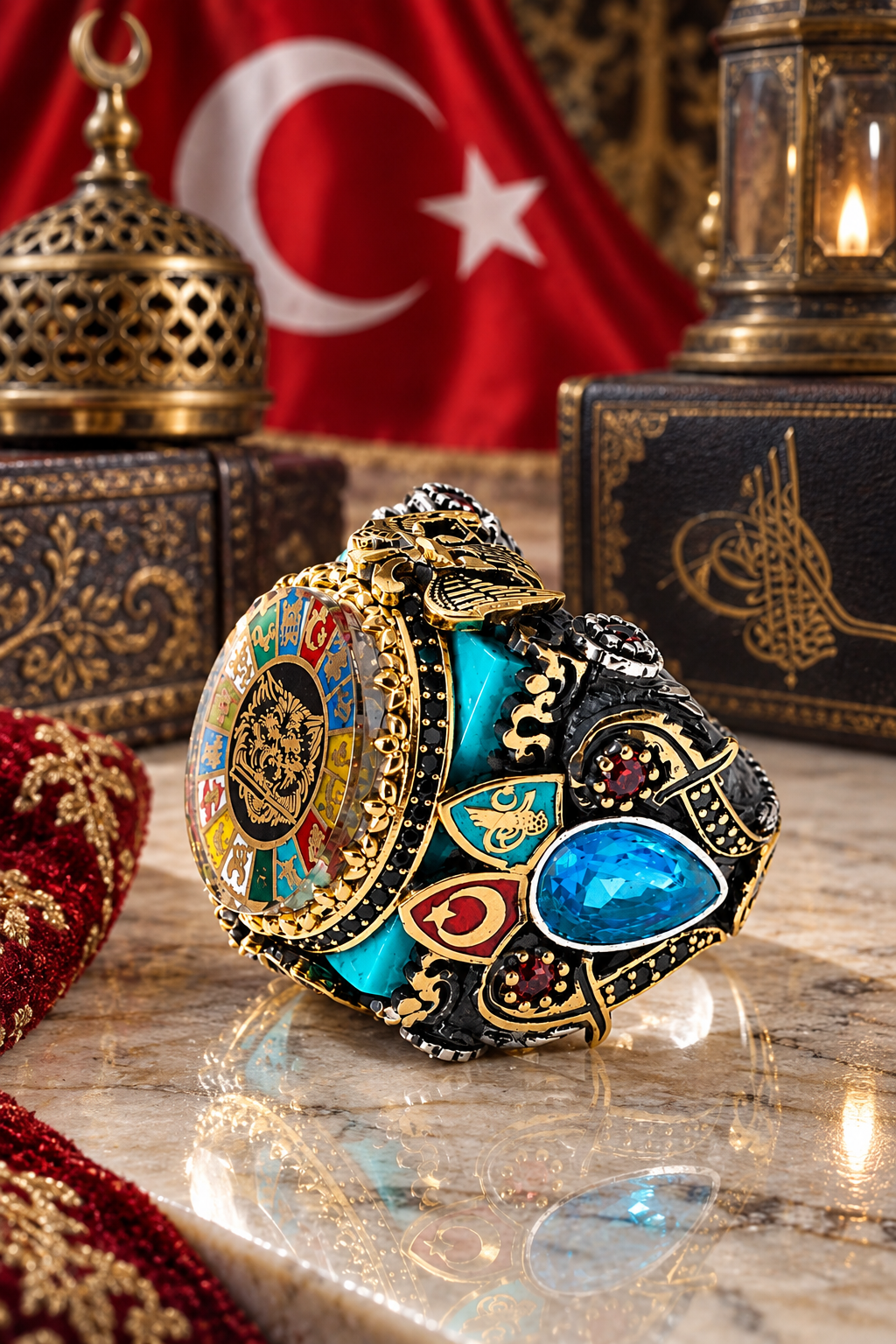 925 AYAR TURAN BİRLİĞİ  - TÜRK DEVLETLERİ  TEŞKİLATI ERKEK GÜMÜŞ YÜZÜK