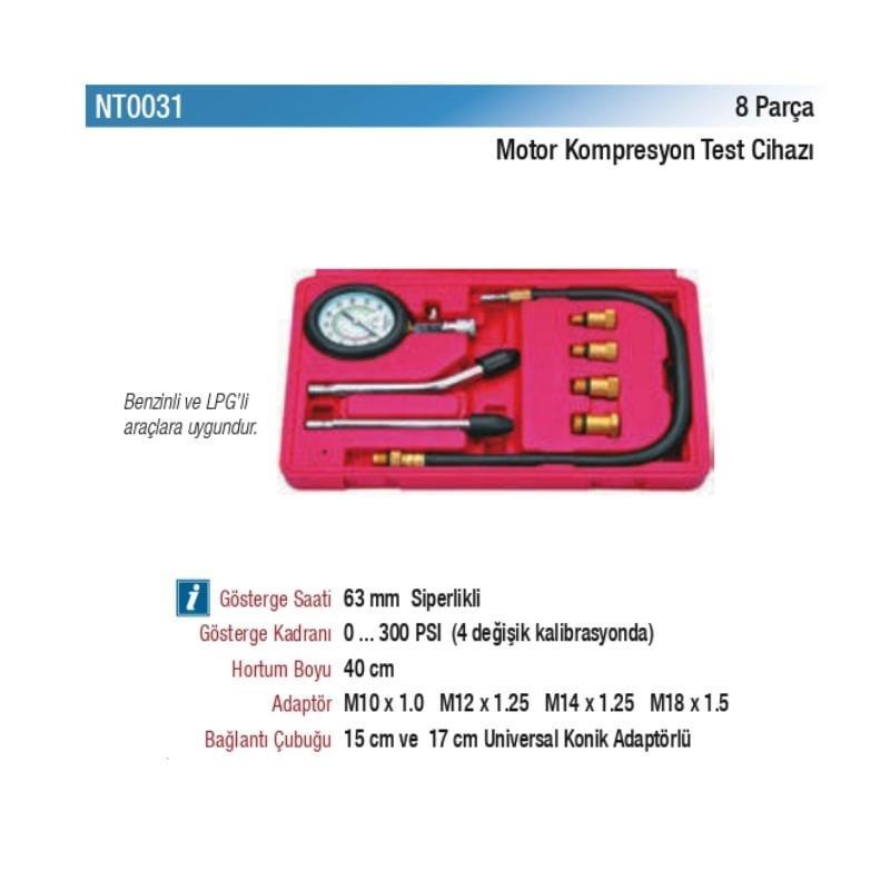 NT Tools 8 Parça Motor Kompresyon Test Cihazı