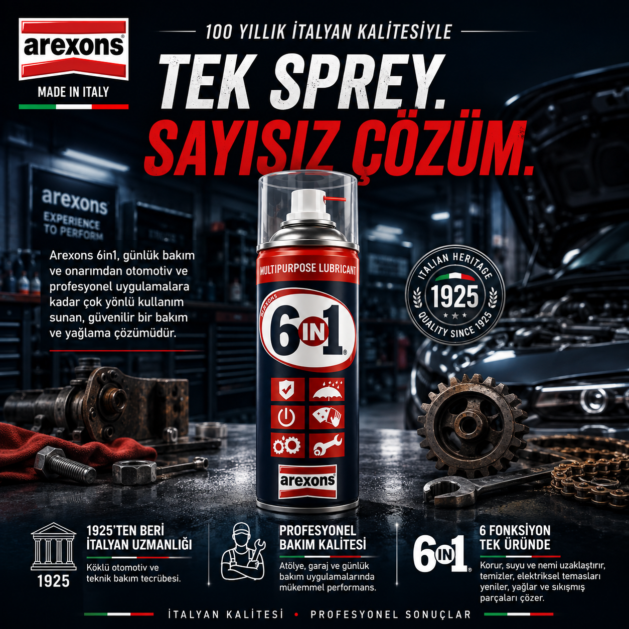 Arexons 6in1 Pas Sökücü ve Yağlayıcı 200 ml | Arexons