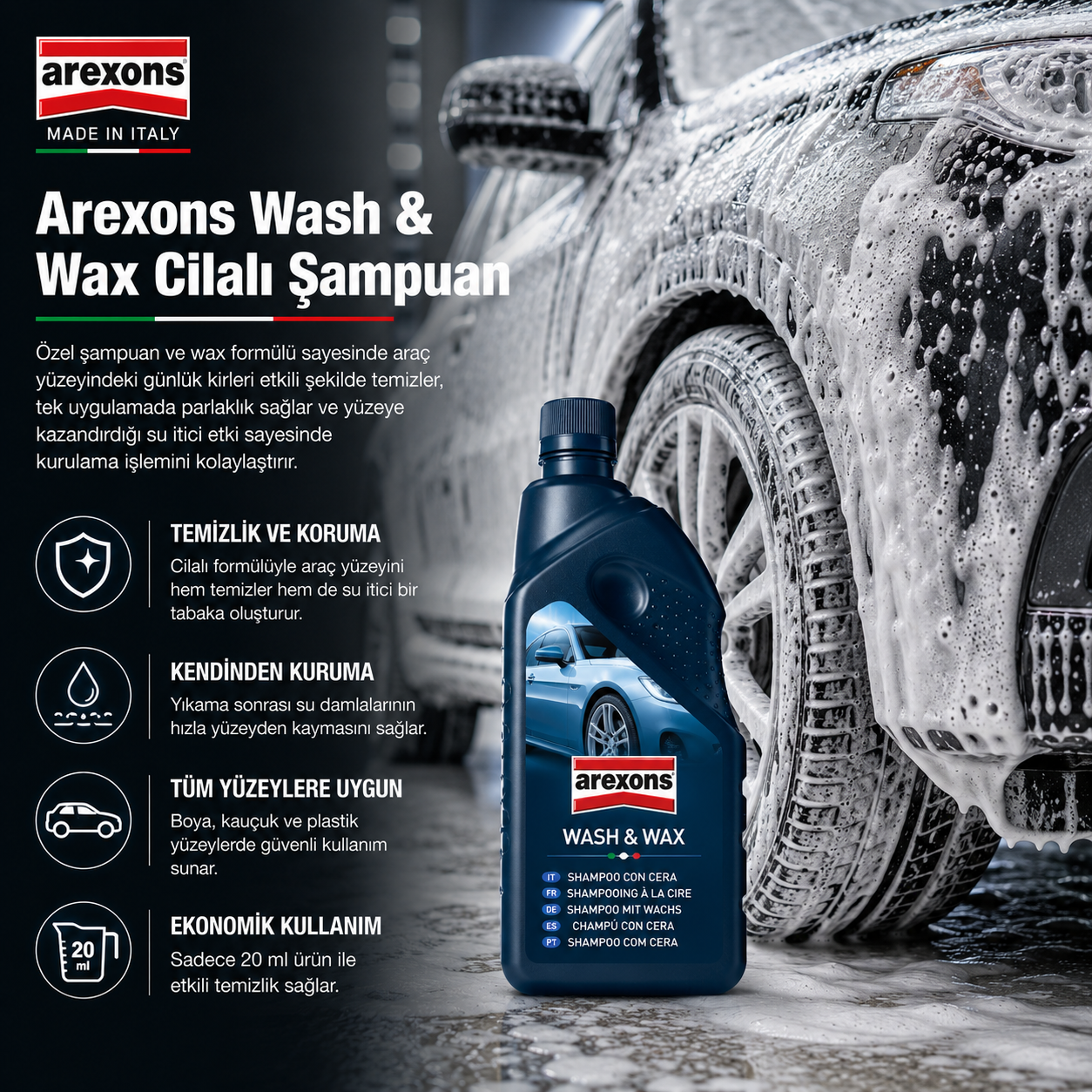 Arexons Cilalı Şampuan 1000 ml | Auton Detail | Arexons