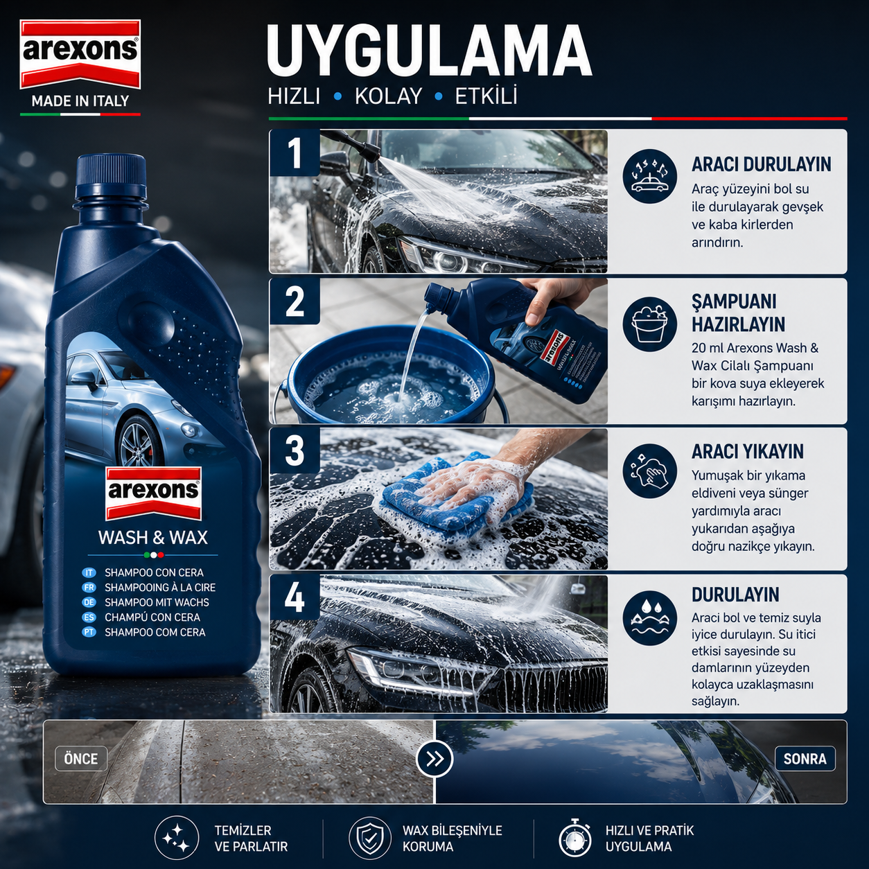 Arexons Cilalı Şampuan 1000 ml | Auton Detail | Arexons