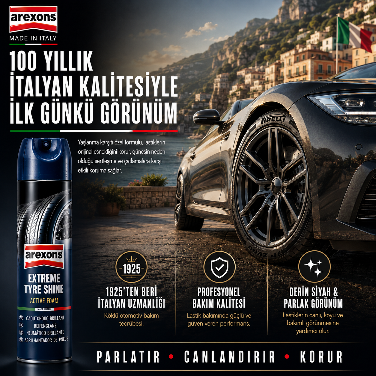 Arexons Extreme Lastik Parlatıcı Köpük 400 ml | Auton Detail | Arexons