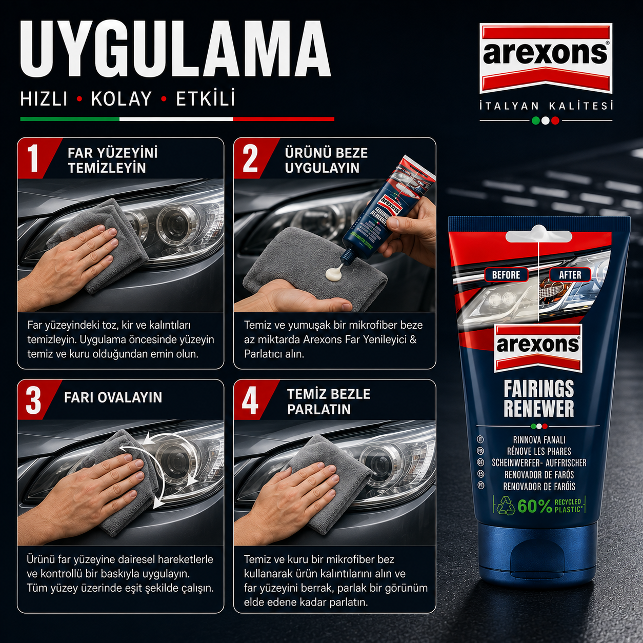 Arexons Far Yenileyici Parlatıcı 150 ml | Auton Detail | Arexons
