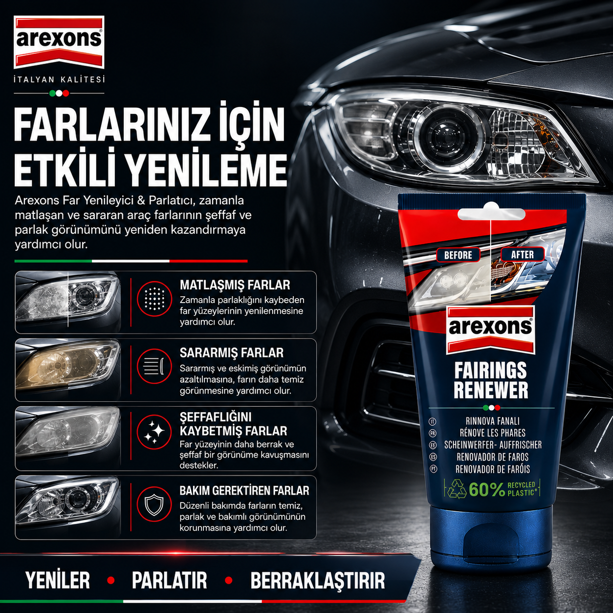 Arexons Far Yenileyici Parlatıcı 150 ml | Auton Detail | Arexons