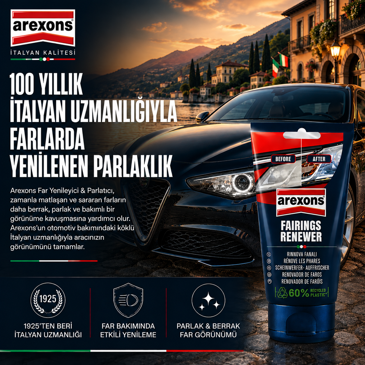 Arexons Far Yenileyici Parlatıcı 150 ml | Auton Detail | Arexons