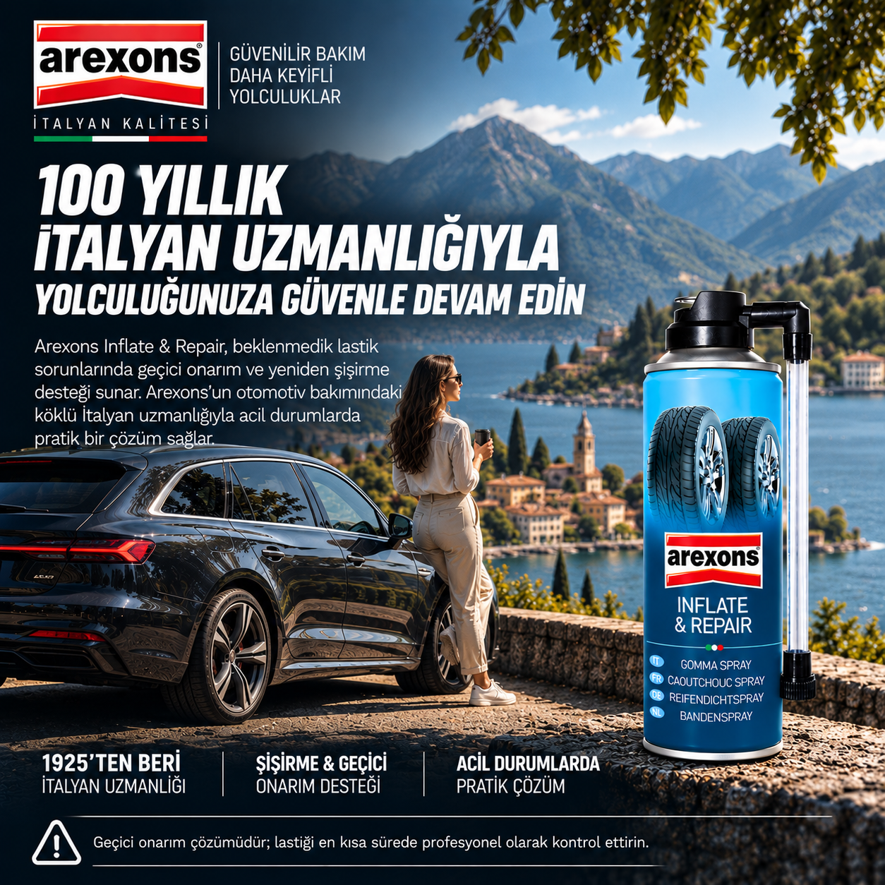 Arexons Lastik Şişirme Tamir Köpüğü 300 ml | Auton Detail | Arexons