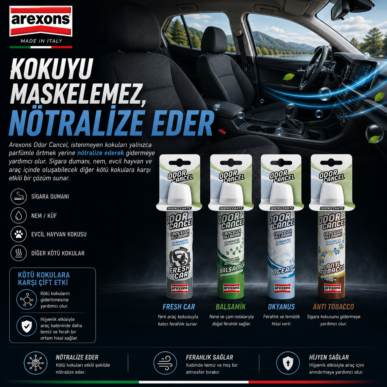 Odor Cancel Koku Giderici– Fresh Car | Arexons