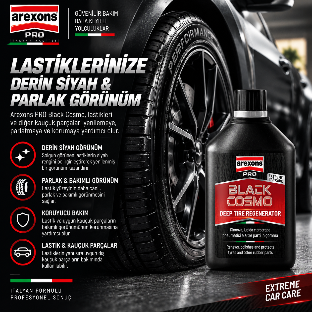 BLACK COSMO Lastik Parlatıcı | Auton Detail | Arexons