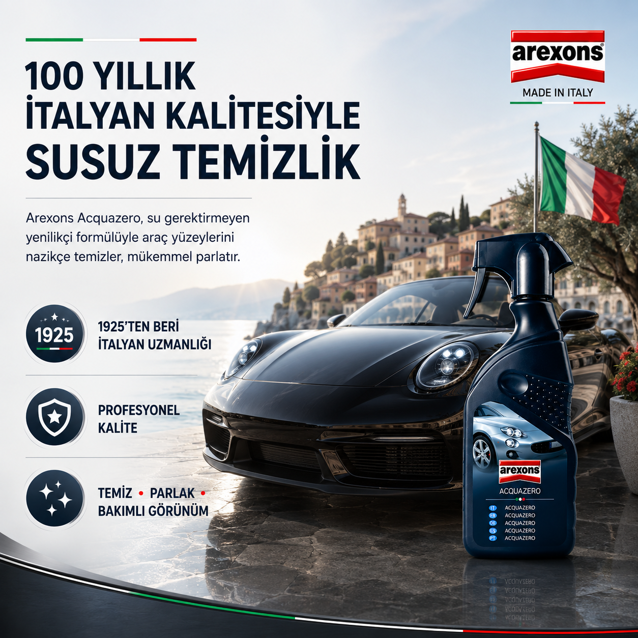 Arexons Susuz Araç Yıkama Parlatma Sprey 400 ml | Auton Detail | Arexons