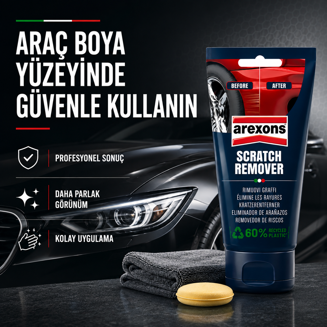 Arexons Yoğun Çizik Giderici Pasta Cila 150 ml | Auton Detail | Arexons
