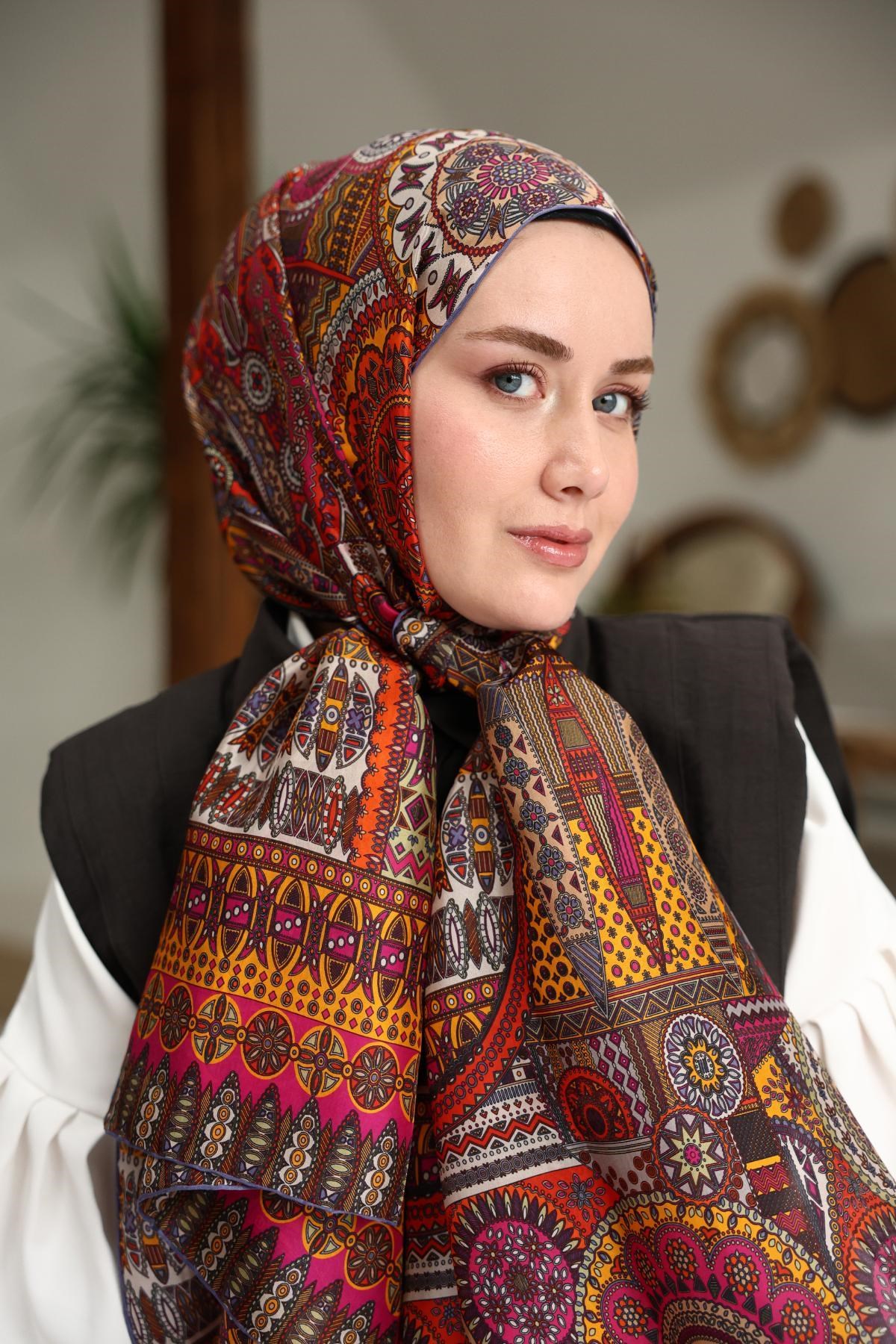 %100 Vual İpek Şal 441002-07