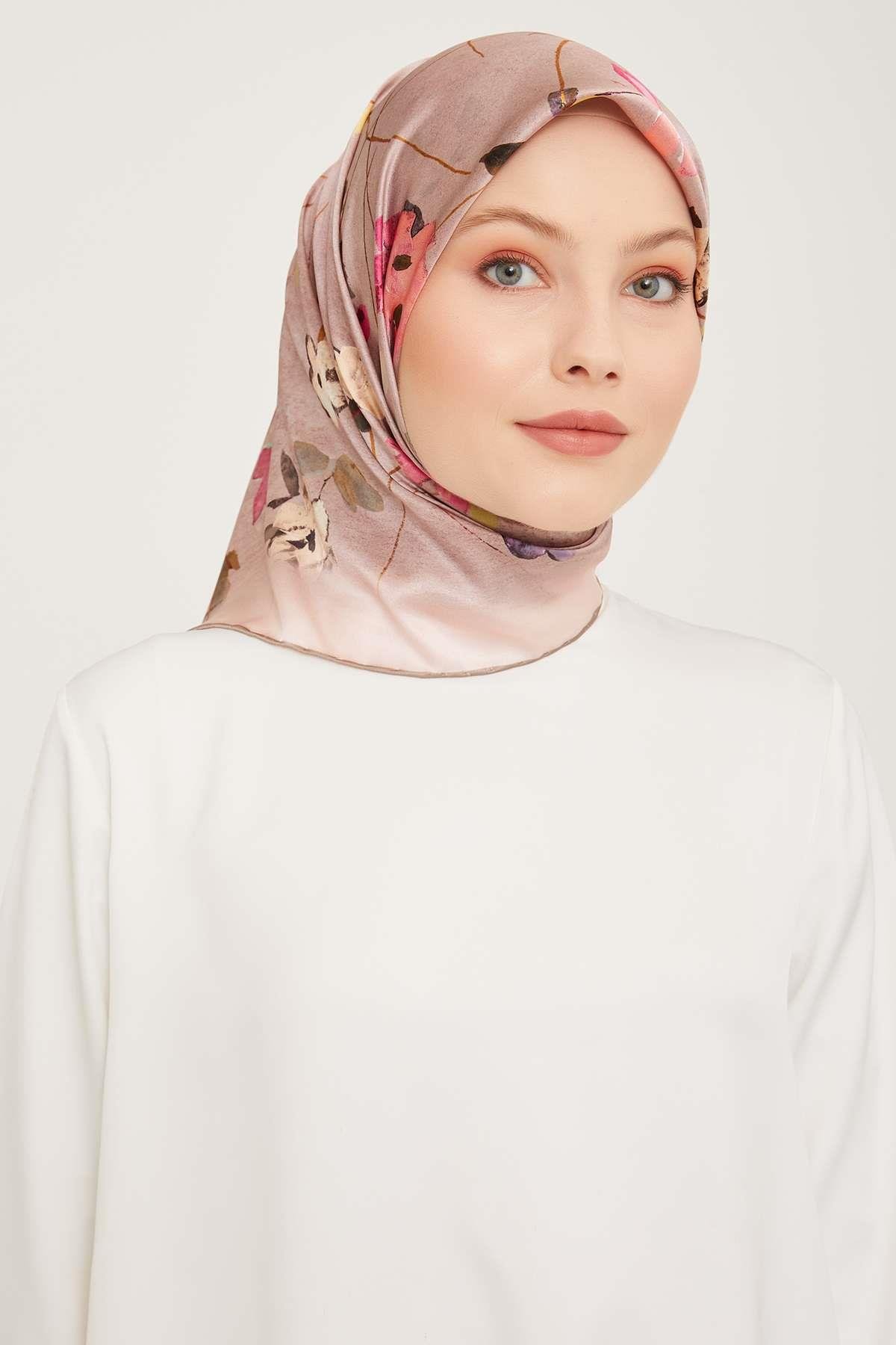 Armine - İpek Eşarp 2023/2024 Sonbahar Kış Sura İpek Pudra Pembe 9048-08