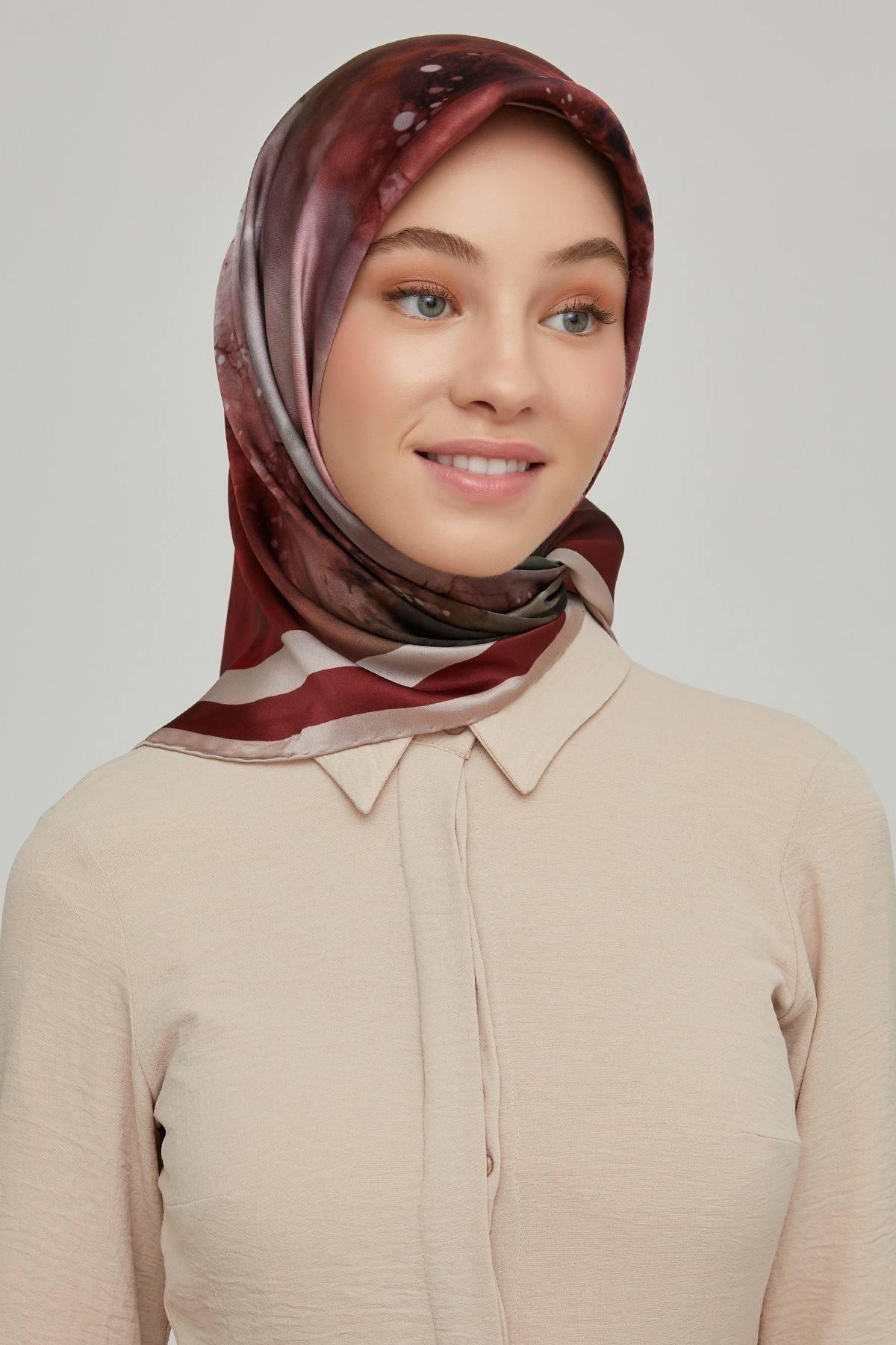 Armine 2021-2022 Sonbahar Kış Sezonu Twill İpek Eşarp Modelleri 8643D-06