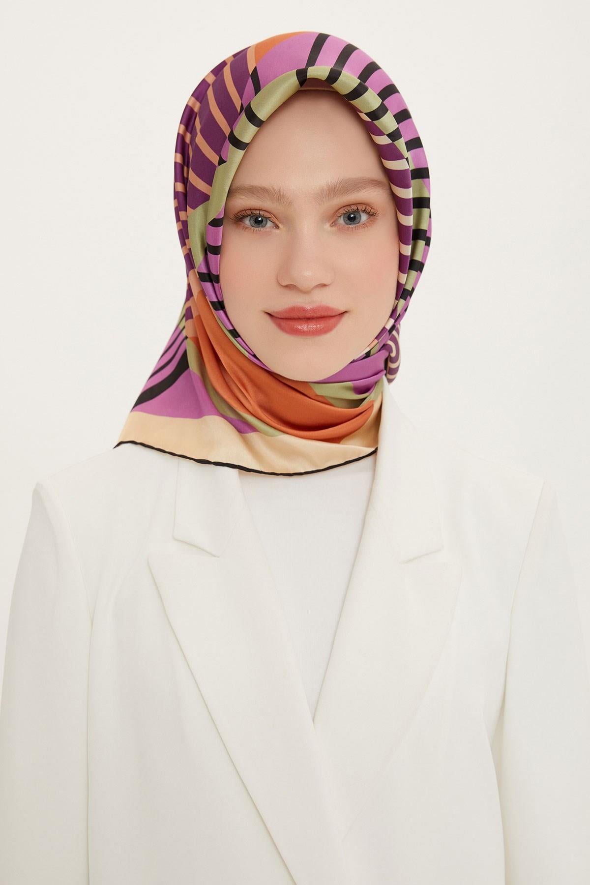 Armine 2022 İlkbahar Yaz Sezonu Twill İpek Eşarp Modelleri 8732D-32