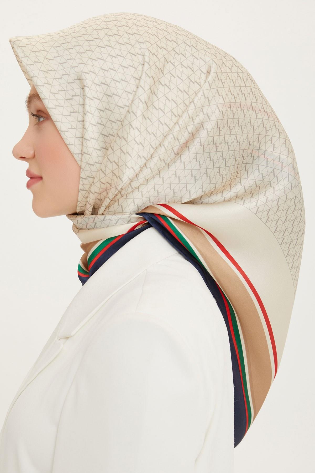 Armine 2022 İlkbahar Yaz Sezonu Twill İpek Eşarp Modelleri 8724D-04 