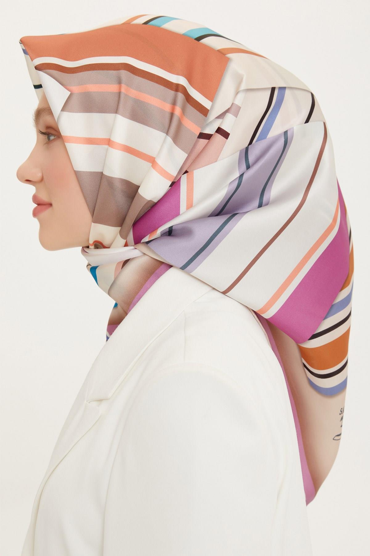 Armine 2022 İlkbahar Yaz Sezonu Twill İpek Eşarp Modelleri 8704D-32