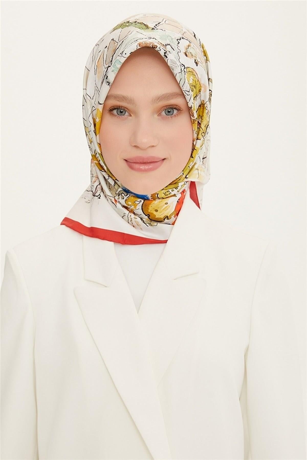 Armine 2022 İlkbahar Yaz Sezonu Twill İpek Eşarp Modelleri 8755D-31