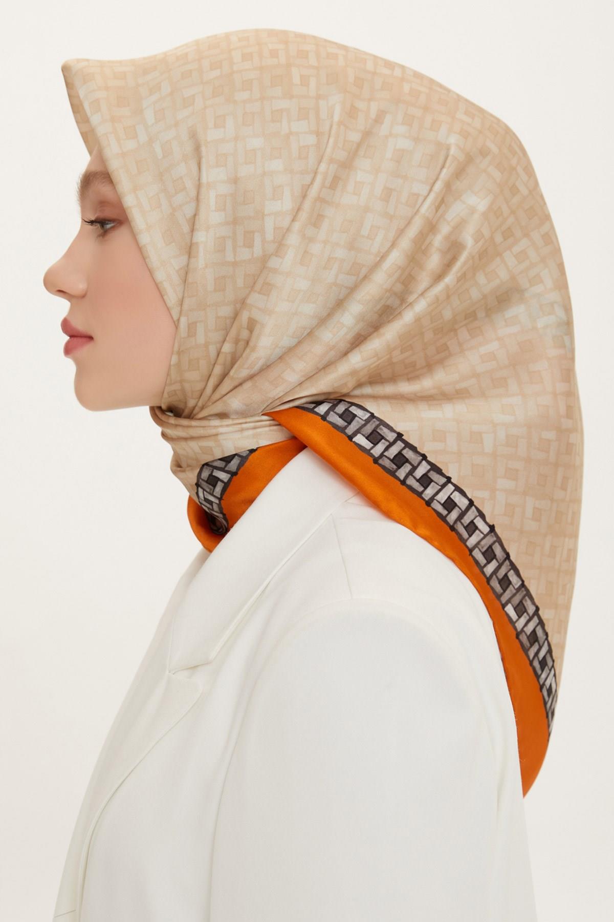 Armine 2022 İlkbahar Yaz Sezonu Twill İpek Eşarp Modelleri 8758D-35