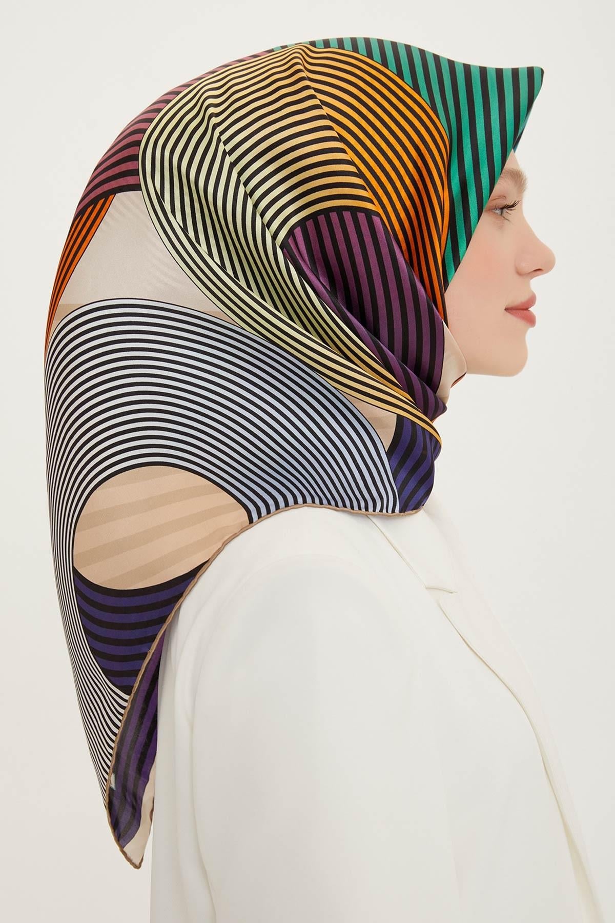 Armine 2022 İlkbahar Yaz Sezonu Twill İpek Eşarp Modelleri 8729D-04