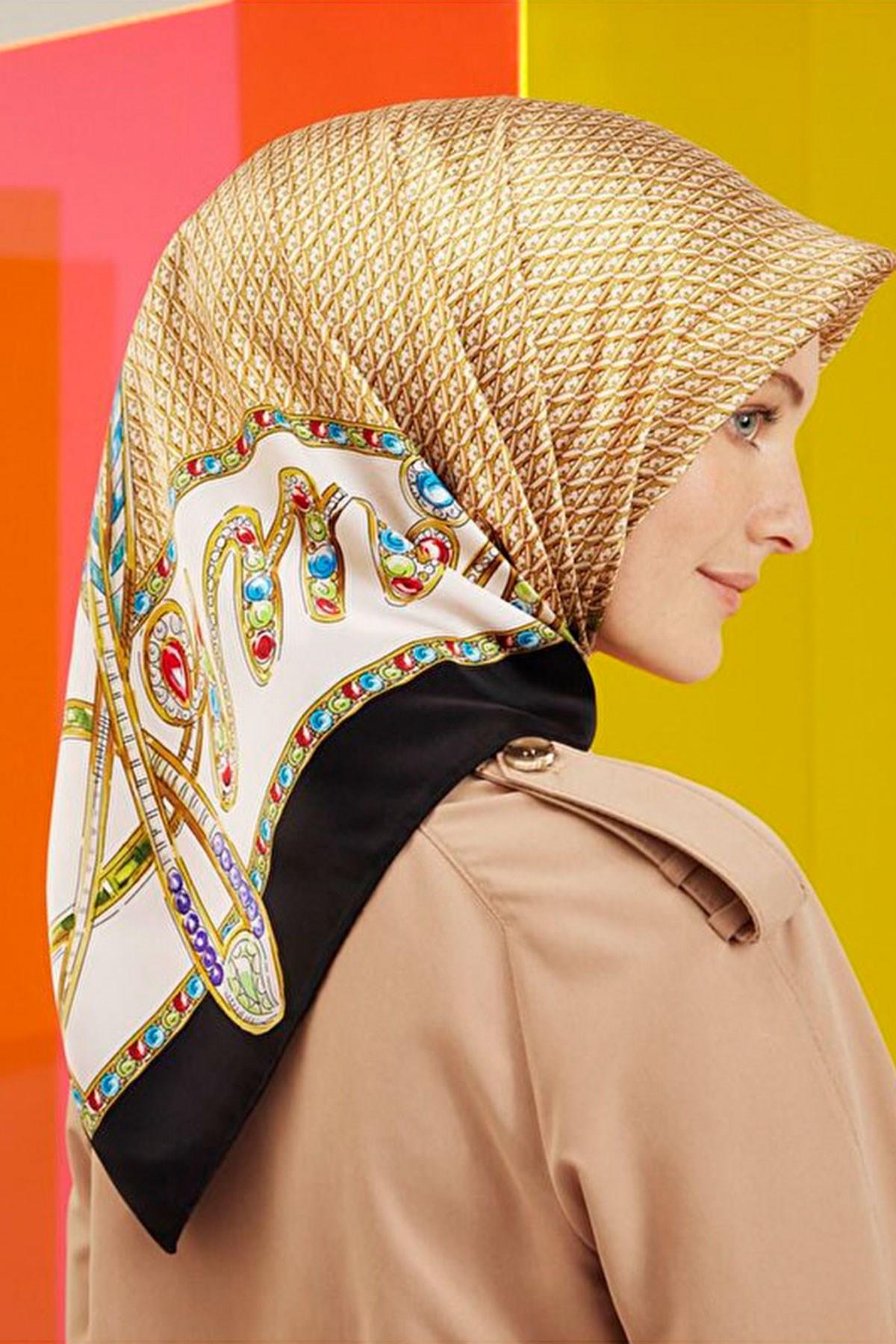 Armine 2022 İlkbahar Yaz Sezonu Twill İpek Eşarp Modelleri 8762D-20