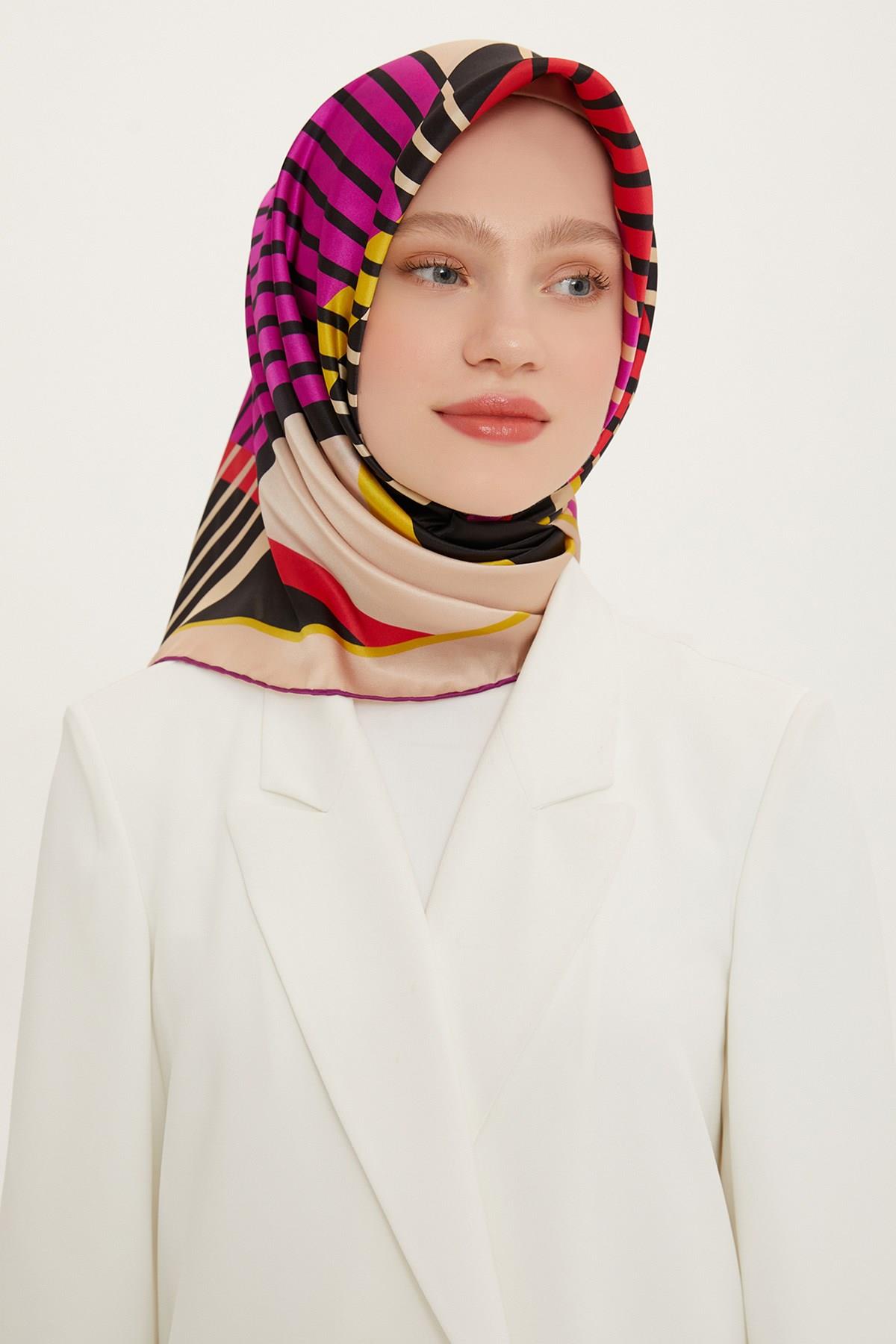 Armine 2022 İlkbahar Yaz Sezonu Twill İpek Eşarp Modelleri 8732D-54